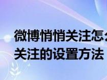 微博悄悄关注怎么设置2019手机（微博悄悄关注的设置方法）