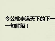 令公桃李满天下的下一句解释是什么（令公桃李满天下的下一句解释）