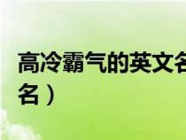 高冷霸气的英文名网名八个（高冷霸气的英文名）