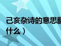 己亥杂诗的意思翻译简单（题临安邸的诗意是什么）