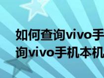 如何查询vivo手机本机号码是多少（如何查询vivo手机本机号）