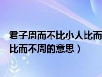 君子周而不比小人比而不周的意思感悟（君子周而不比小人比而不周的意思）