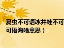 夏虫不可语冰井蛙不可语海的下一句（夏虫不可语冰井蛙不可语海啥意思）