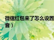 微信红包来了怎么设置声音提示（微信红包来了怎么设置声音）