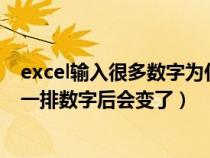 excel输入很多数字为什么会变成e（excel表中为什么输入一排数字后会变了）