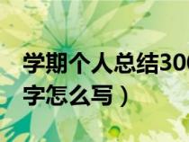 学期个人总结300字左右（个人学期总结300字怎么写）