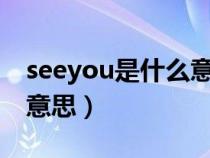 seeyou是什么意思?怎么读（seeyou是什么意思）