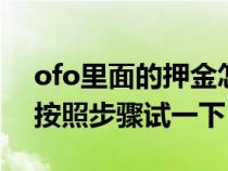 ofo里面的押金怎么消费（ofo押金怎么退？按照步骤试一下）