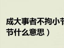 成大事者不拘小节下句咋接（成大事者不拘小节什么意思）