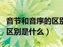 音节和音序的区别是什么意思（音节和音序的区别是什么）