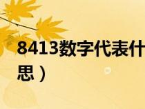 8413数字代表什么意思（13数字代表什么意思）