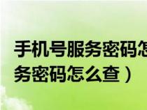 手机号服务密码怎么查询联通号码（手机号服务密码怎么查）