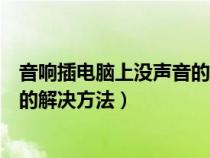 音响插电脑上没声音的解决方法视频（音响插电脑上没声音的解决方法）