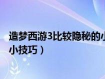 造梦西游3比较隐秘的小技巧有哪些（造梦西游3比较隐秘的小技巧）