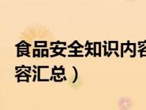 食品安全知识内容汇总图片（食品安全知识内容汇总）