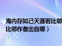 海内存知己天涯若比邻是什么诗里面的（海内存知己天涯若比邻作者出自哪）