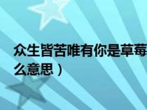 众生皆苦唯有你是草莓味意思（众生皆苦只有你是草莓味什么意思）