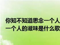 你知不知道思念一个人的滋味是什么歌名（你知不知道思念一个人的滋味是什么歌）