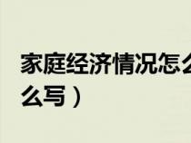 家庭经济情况怎么写300字（家庭经济情况怎么写）