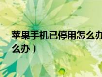 苹果手机已停用怎么办售后能处理吗?（苹果手机已停用怎么办）