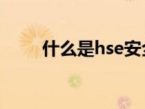 什么是hse安全要求（什么是HSE）