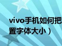 vivo手机如何把图标变大（vivo手机怎么设置字体大小）