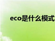 eco是什么模式（eco功能是什么意思）