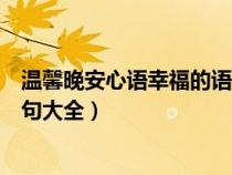 温馨晚安心语幸福的语句大全短句（温馨晚安心语幸福的语句大全）