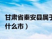 甘肃省秦安县属于哪一个市（甘肃秦安县属于什么市）