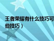 王者荣耀有什么技巧可以上王者（王者荣耀王者上荣耀有哪些技巧）