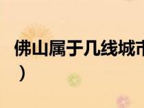 佛山属于几线城市啊现在（佛山属于几线城市）