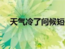 天气冷了问候短信（天气变冷问候短信）