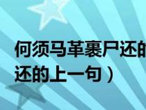 何须马革裹尸还的上一句是啥（何须马革裹尸还的上一句）