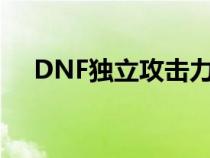 DNF独立攻击力职业（dnf独立攻击力）