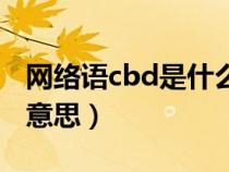 网络语cbd是什么意思啊（网络语cbd是什么意思）