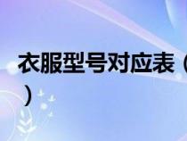 衣服型号对应表（衣服型号大小字母代表什么）