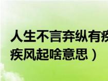 人生不言弃纵有疾风起图片（人生不言弃纵有疾风起啥意思）