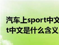 汽车上sport中文是什么含义啊（汽车上sport中文是什么含义）