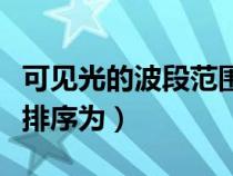 可见光的波段范围为（可见光按波长从大到小排序为）