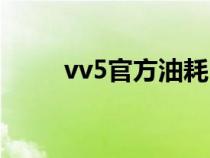 vv5官方油耗（vv5的油耗是多少）