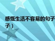 感慨生活不容易的句子正能量的句子（感悟生活不容易的句子）