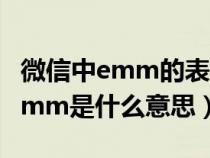 微信中emm的表情什么意思（微信发emmmmm是什么意思）