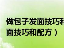 做包子发面技巧和配方可以加糖吗（做包子发面技巧和配方）