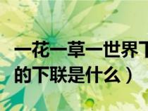 一花一草一世界下句是什么（一花一草一世界的下联是什么）