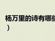 杨万里的诗有哪些四年级（杨万里的诗有哪些）