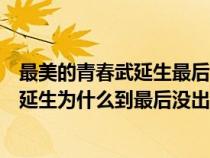 最美的青春武延生最后跟谁在一起了（电视剧最美的青春武延生为什么到最后没出现）