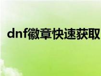 dnf徽章快速获取（dnf徽章怎么快速获得）