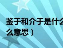 鉴于和介于是什么意思区别（鉴于和介于是什么意思）