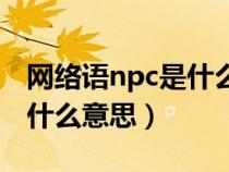 网络语npc是什么意思怎么说（网络语npc是什么意思）