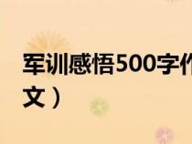 军训感悟500字作文高一（军训感悟500字作文）